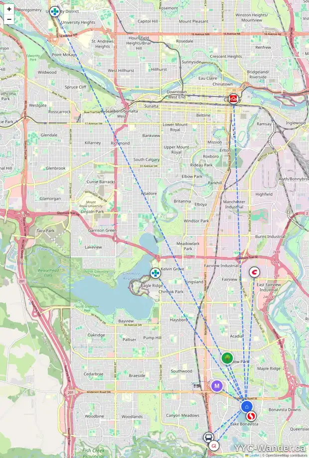 Daily accessibility map for 611 LAKE BONAVISTA DR SE, Calgary showing nearby schools, grocery stores, parks, LRT stations and nearby amenities