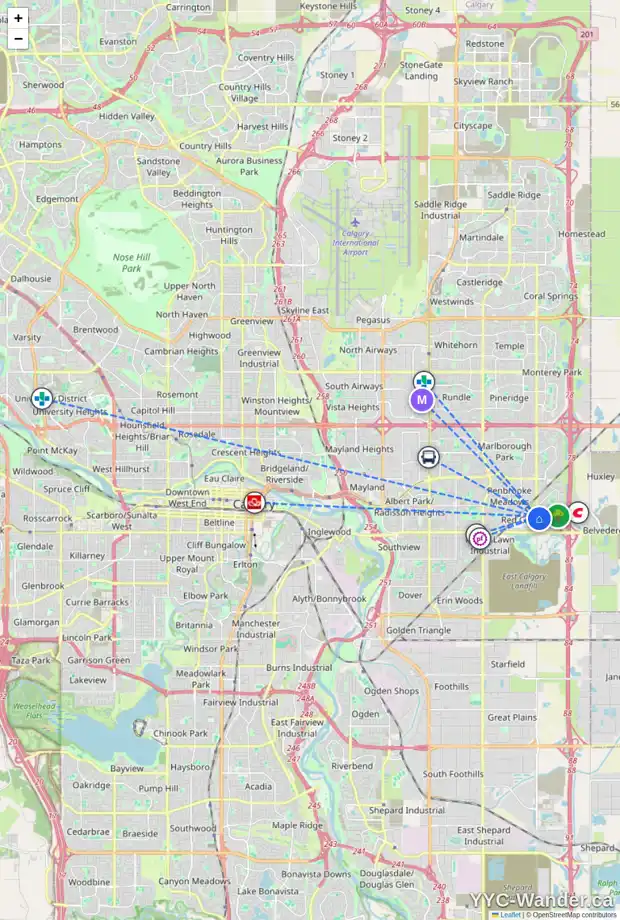 Daily accessibility map for 135 APPLETREE CL SE, Calgary showing nearby schools, grocery stores, parks, LRT stations and nearby amenities