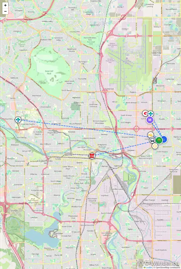 Daily accessibility map for 4427 MARLBOROUGH DR NE, Calgary showing nearby schools, grocery stores, parks, LRT stations and nearby amenities