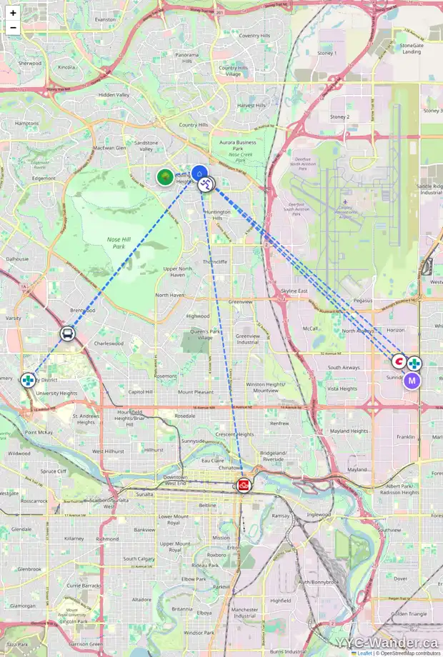 Daily accessibility map for 112 BERMUDA WY NW, Calgary showing nearby schools, grocery stores, parks, LRT stations and nearby amenities