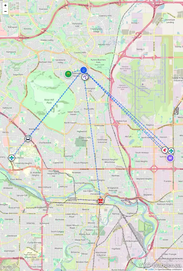 Daily accessibility map for 143 BERMUDA DR NW, Calgary showing nearby schools, grocery stores, parks, LRT stations and nearby amenities