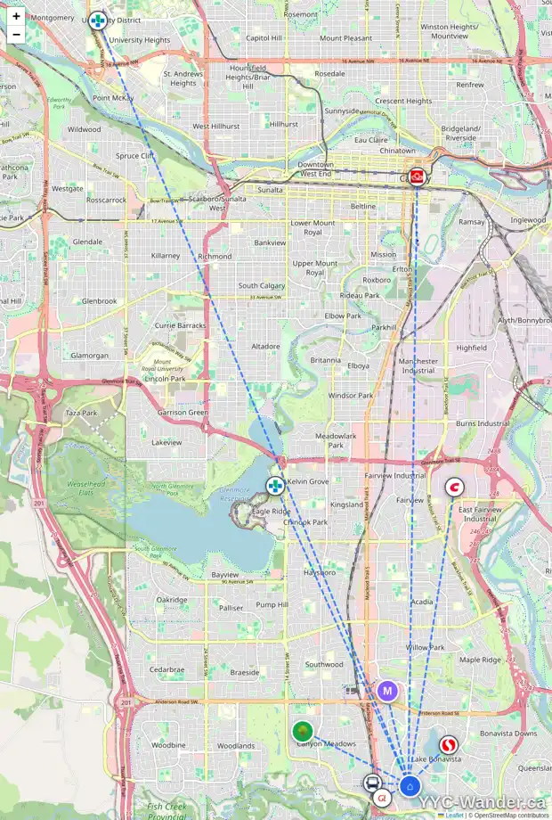 Daily accessibility map for 1143 LAKE PLACID DR SE, Calgary showing nearby schools, grocery stores, parks, LRT stations and nearby amenities