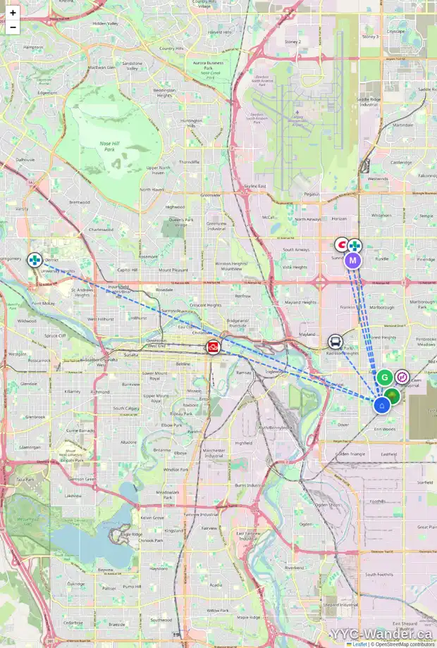 Daily accessibility map for 3025 DOVERVILLE CR SE, Calgary showing nearby schools, grocery stores, parks, LRT stations and nearby amenities