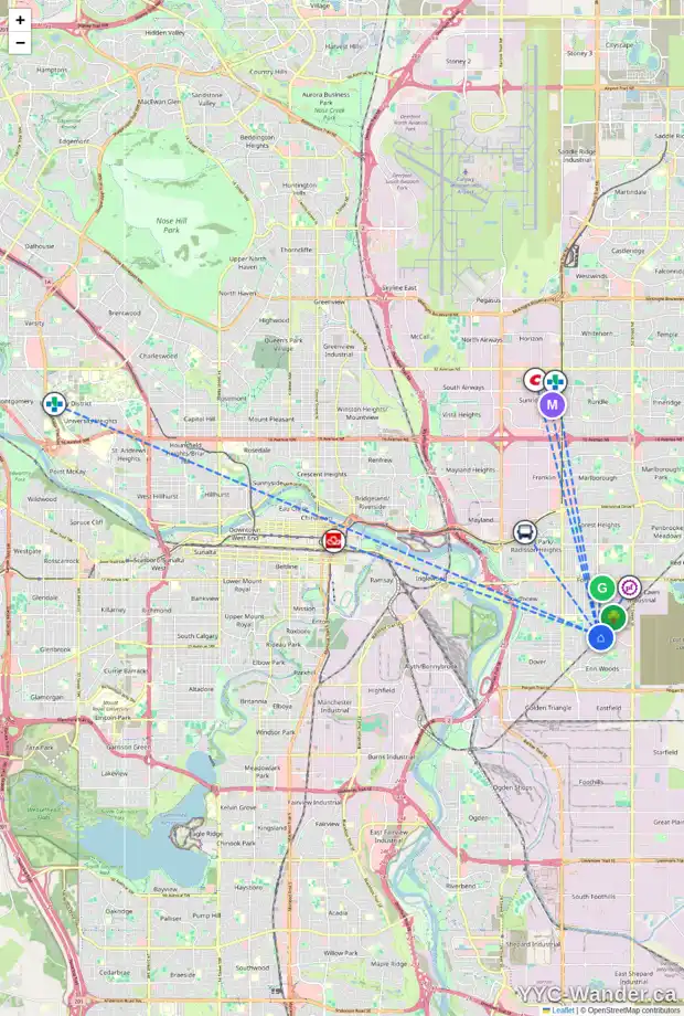 Daily accessibility map for 3110 DOVERVILLE CR SE, Calgary showing nearby schools, grocery stores, parks, LRT stations and nearby amenities