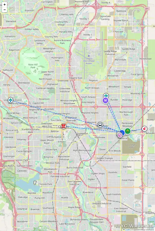 Daily accessibility map for 5425 VALENTINE CR SE, Calgary showing nearby schools, grocery stores, parks, LRT stations and nearby amenities