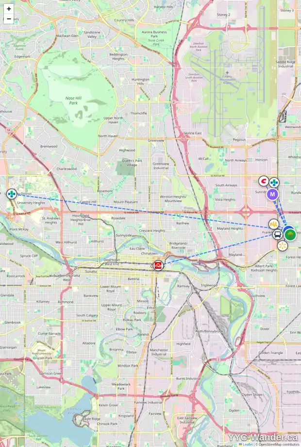 Daily accessibility map for 3940 MARLBOROUGH DR NE, Calgary showing nearby schools, grocery stores, parks, LRT stations and nearby amenities