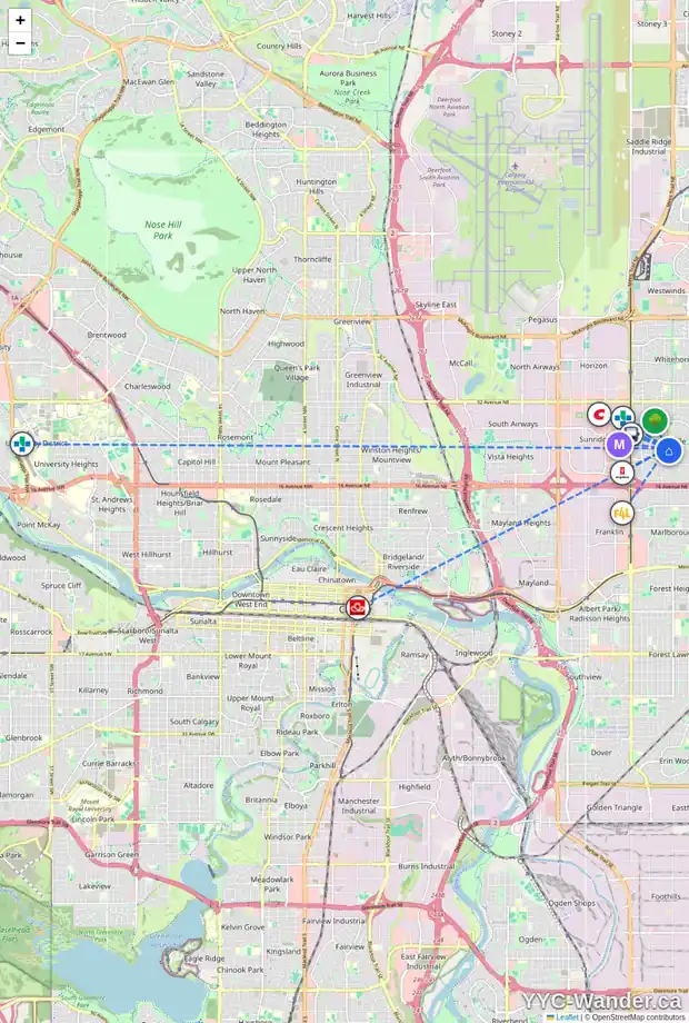 Daily accessibility map for 408 RUNDLEVILLE PL NE, Calgary showing nearby schools, grocery stores, parks, LRT stations and nearby amenities