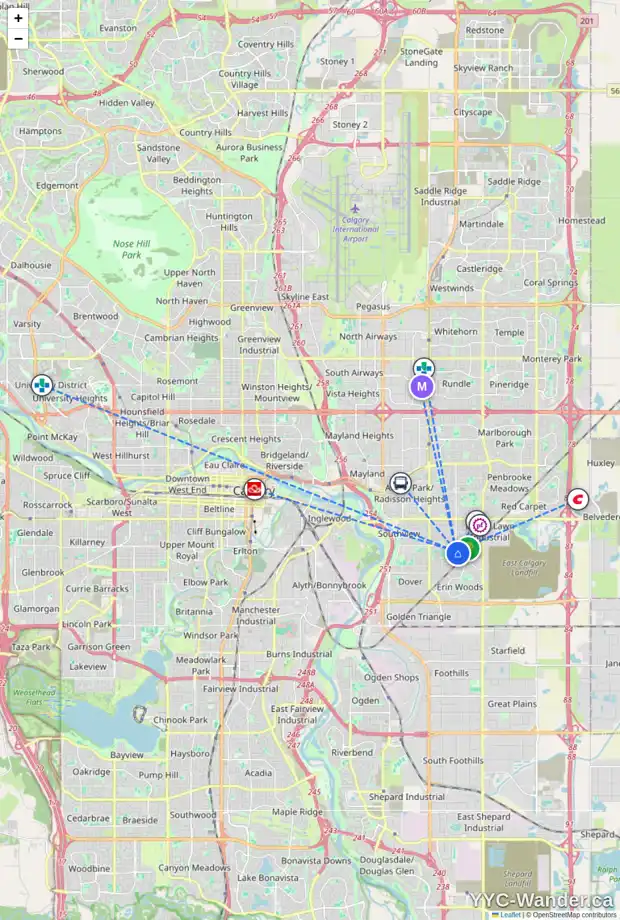 Daily accessibility map for 2972 DOVERVILLE CR SE, Calgary showing nearby schools, grocery stores, parks, LRT stations and nearby amenities