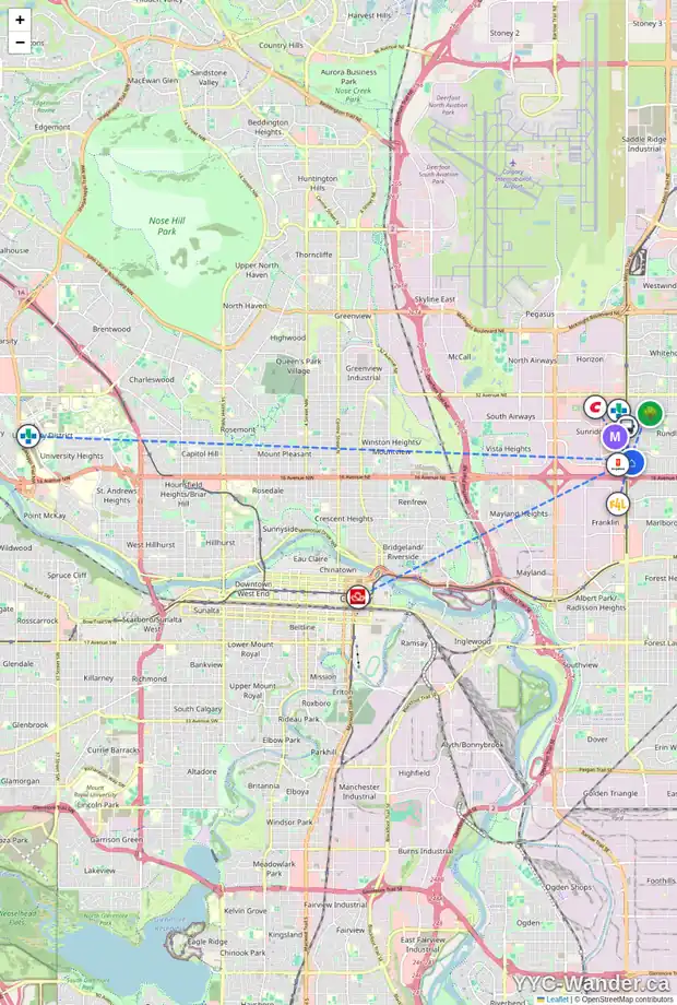 Daily accessibility map for 532 RUNDLERIDGE DR NE, Calgary showing nearby schools, grocery stores, parks, LRT stations and nearby amenities