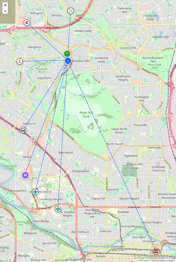 Daily accessibility map for 248 EDGEBROOK PA NW, Calgary showing nearby schools, grocery stores, parks, LRT stations and nearby amenities