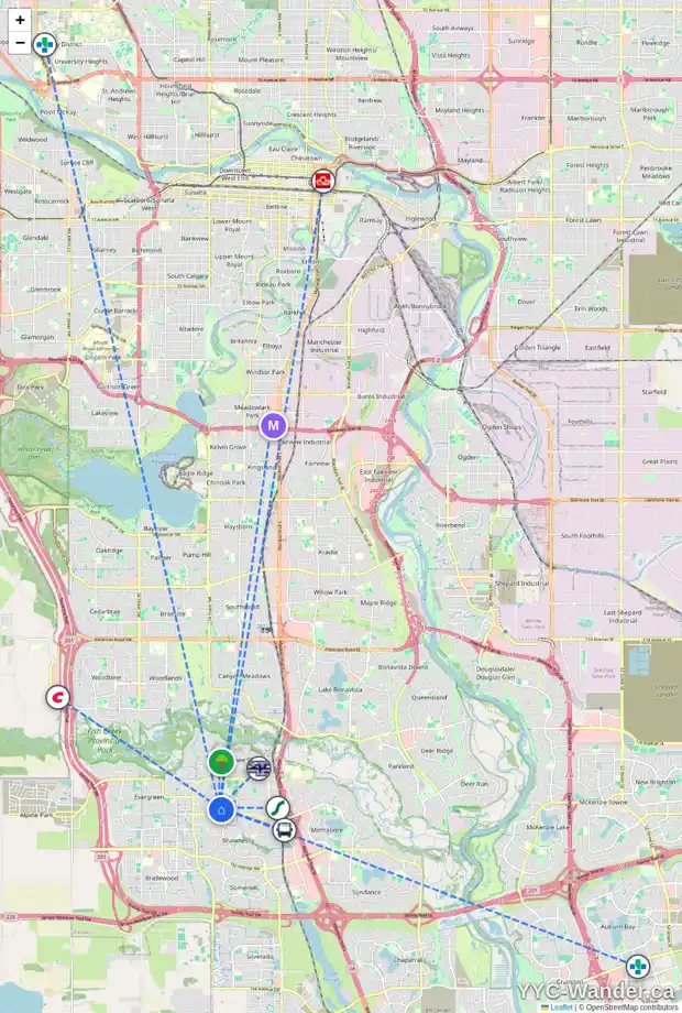 Daily accessibility map for 173 MILLRISE MR SW, Calgary showing nearby schools, grocery stores, parks, LRT stations and nearby amenities