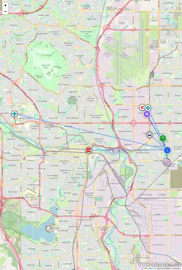Daily accessibility map for 723 FORTALICE CR SE, Calgary showing nearby schools, grocery stores, parks, LRT stations and nearby amenities