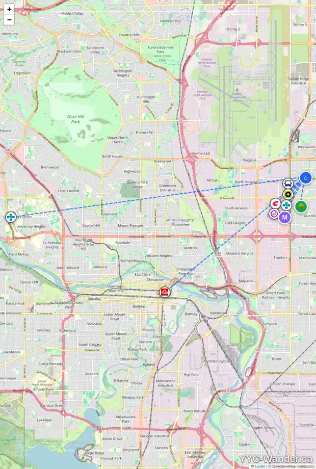 Daily accessibility map for 296 WHITEFIELD DR NE, Calgary showing nearby schools, grocery stores, parks, LRT stations and nearby amenities