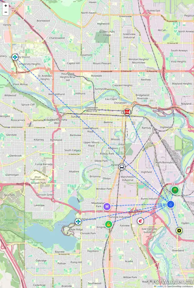 Daily accessibility map for 74S 203 LYNNVIEW RD SE, Calgary showing nearby schools, grocery stores, parks, LRT stations and nearby amenities