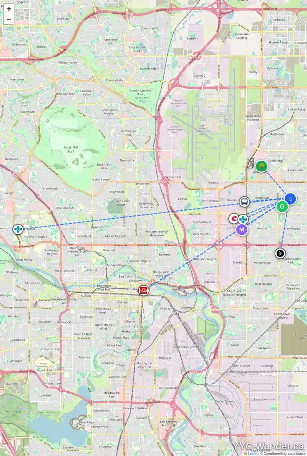 Daily accessibility map for 31 TEMPLERIDGE PL NE, Calgary showing nearby schools, grocery stores, parks, LRT stations and nearby amenities