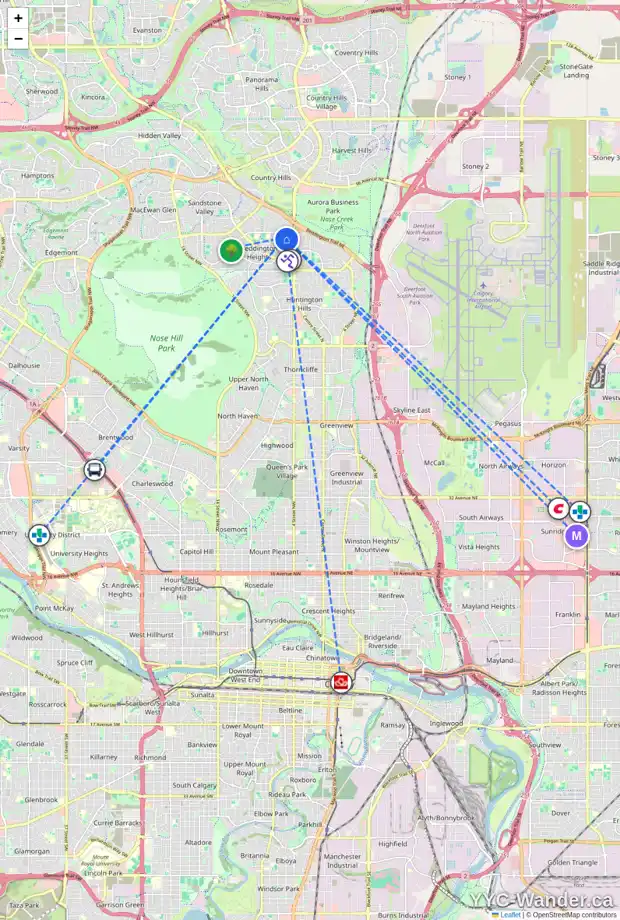 Daily accessibility map for 144 BERMUDA DR NW, Calgary showing nearby schools, grocery stores, parks, LRT stations and nearby amenities