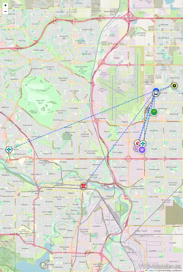 Daily accessibility map for 690 MARTINDALE BV NE, Calgary showing nearby schools, grocery stores, parks, LRT stations and nearby amenities