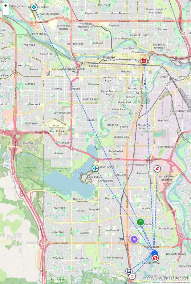 Daily accessibility map for 707 LAKE BONAVISTA DR SE, Calgary showing nearby schools, grocery stores, parks, LRT stations and nearby amenities