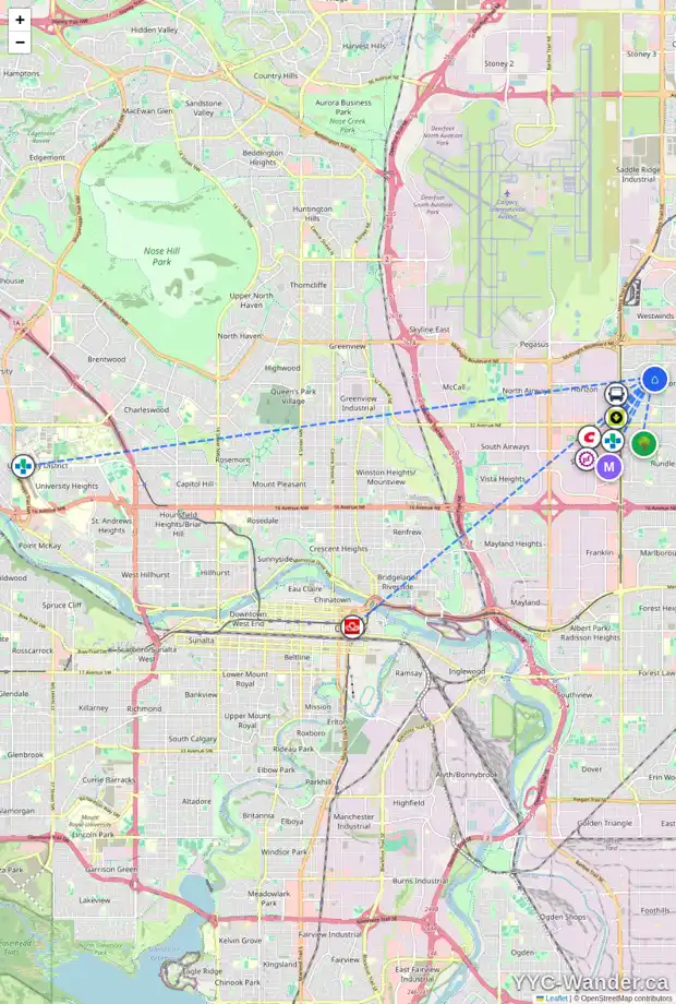 Daily accessibility map for 312 WHITEFIELD DR NE, Calgary showing nearby schools, grocery stores, parks, LRT stations and nearby amenities