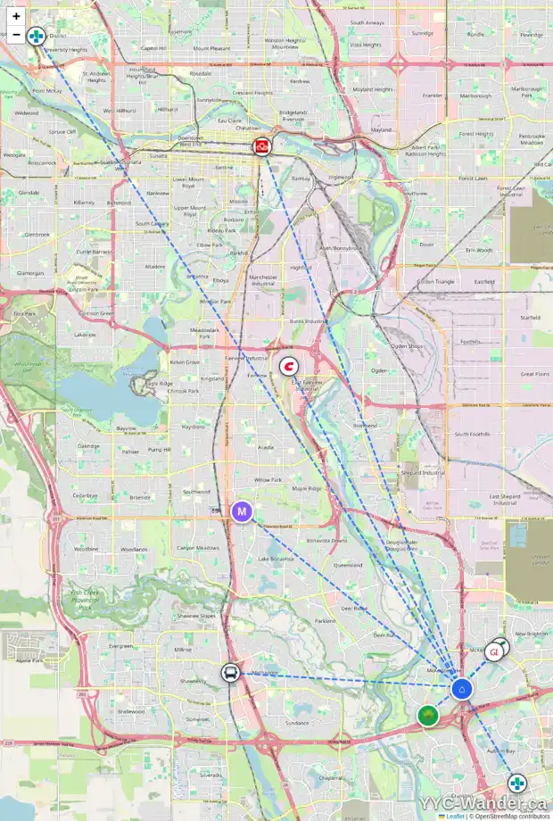 Daily accessibility map for 158 MCKENZIE LAKE CV SE, Calgary showing nearby schools, grocery stores, parks, LRT stations and nearby amenities
