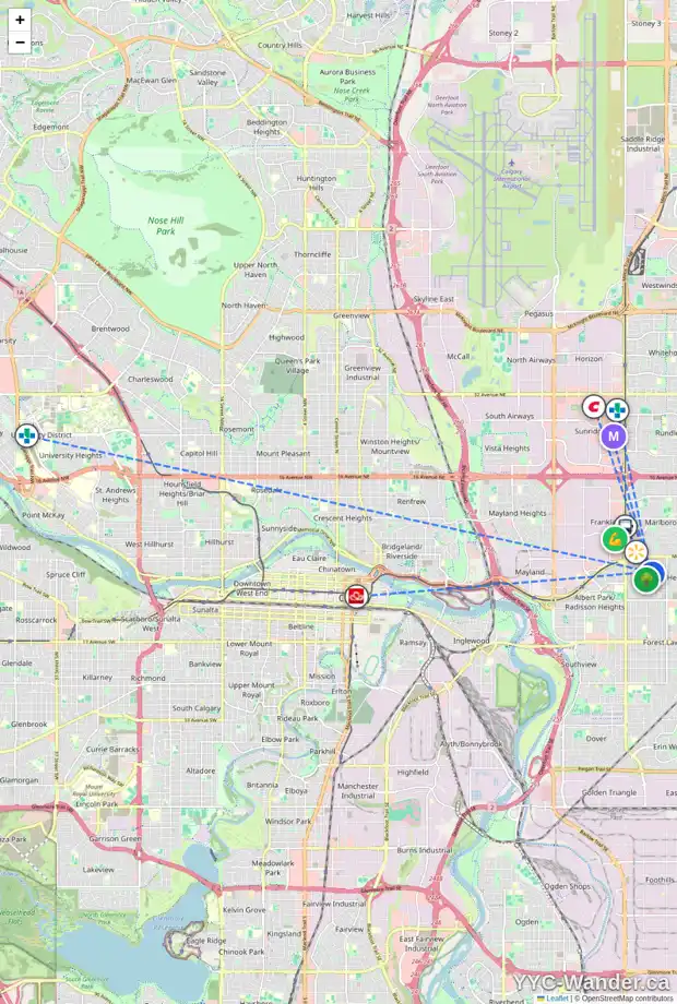 Daily accessibility map for 3544 FONDA WY SE, Calgary showing nearby schools, grocery stores, parks, LRT stations and nearby amenities