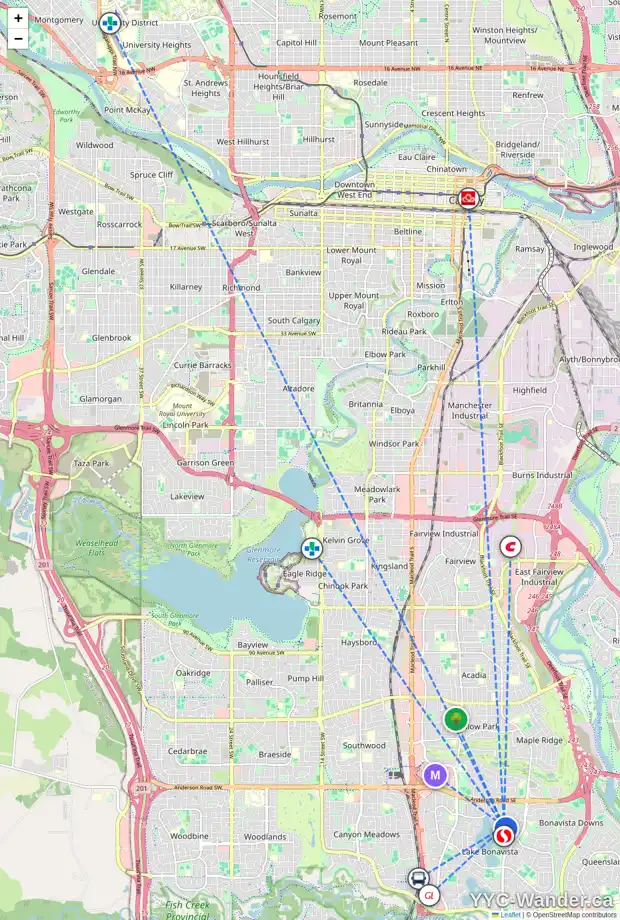 Daily accessibility map for 740 LAKE BONAVISTA DR SE, Calgary showing nearby schools, grocery stores, parks, LRT stations and nearby amenities