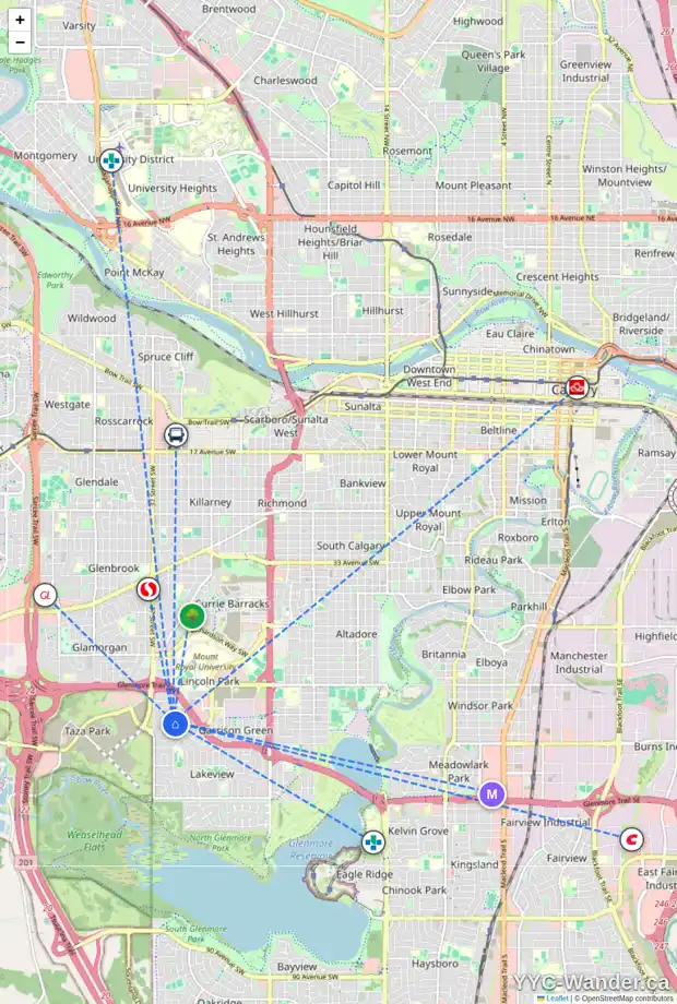 Daily accessibility map for 5603 LAKEVIEW DR SW, Calgary showing nearby schools, grocery stores, parks, LRT stations and nearby amenities