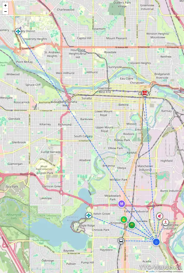Daily accessibility map for 8524 ADDISON DR SE, Calgary showing nearby schools, grocery stores, parks, LRT stations and nearby amenities