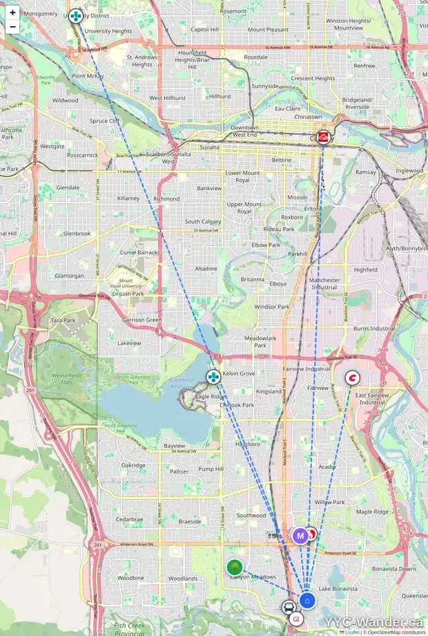 Daily accessibility map for 123 LAKE MEAD GR SE, Calgary showing nearby schools, grocery stores, parks, LRT stations and nearby amenities