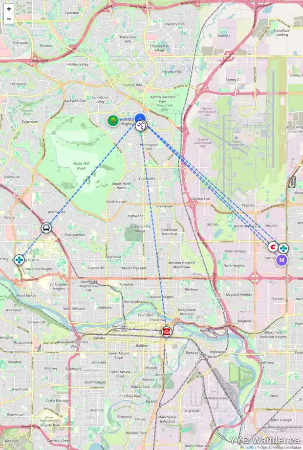Daily accessibility map for 92 BERMUDA DR NW, Calgary showing nearby schools, grocery stores, parks, LRT stations and nearby amenities
