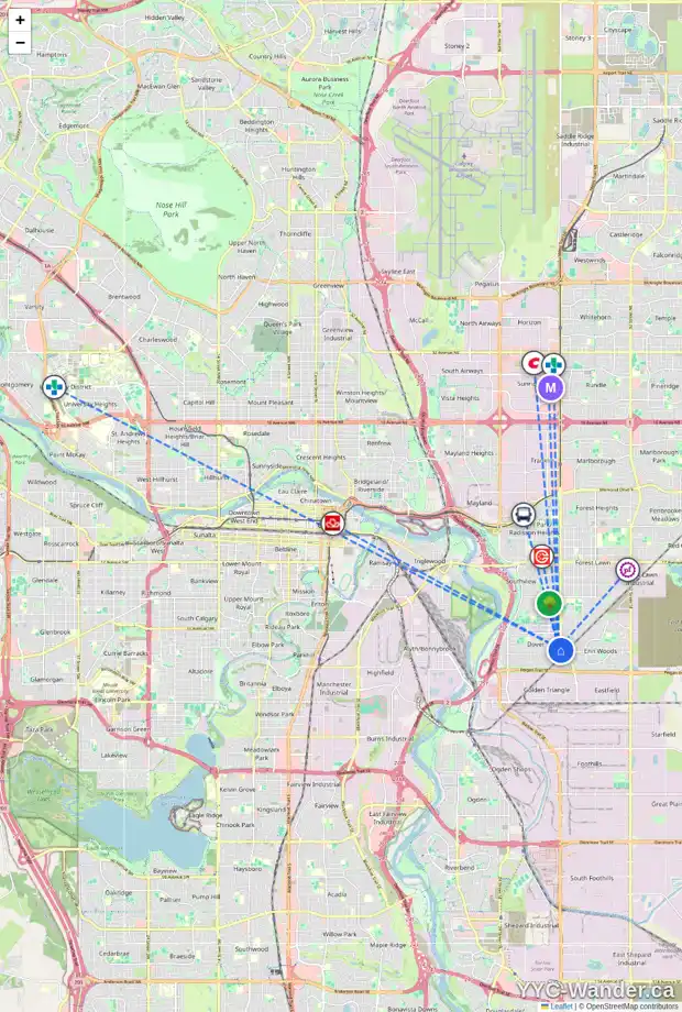 Daily accessibility map for 236 DOVERVIEW CR SE, Calgary showing nearby schools, grocery stores, parks, LRT stations and nearby amenities
