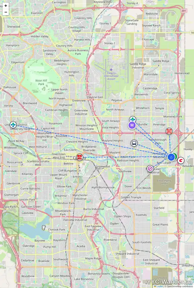Daily accessibility map for 199 APPLEWOOD WY SE, Calgary showing nearby schools, grocery stores, parks, LRT stations and nearby amenities