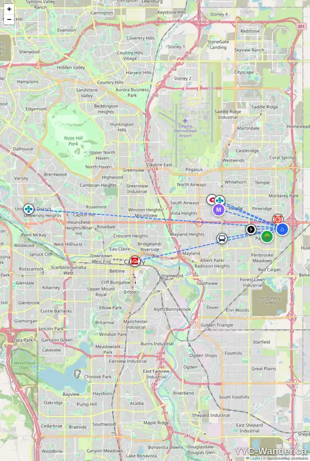 Daily accessibility map for 892 ABBOTSFORD DR NE, Calgary showing nearby schools, grocery stores, parks, LRT stations and nearby amenities