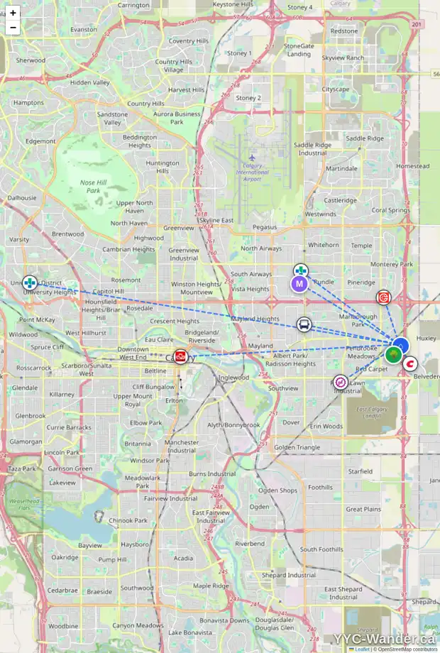 Daily accessibility map for 187 APPLEGLEN PA SE, Calgary showing nearby schools, grocery stores, parks, LRT stations and nearby amenities