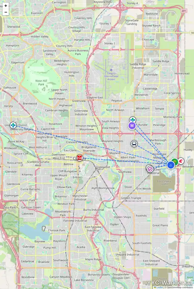 Daily accessibility map for 39 APPLETREE CL SE, Calgary showing nearby schools, grocery stores, parks, LRT stations and nearby amenities
