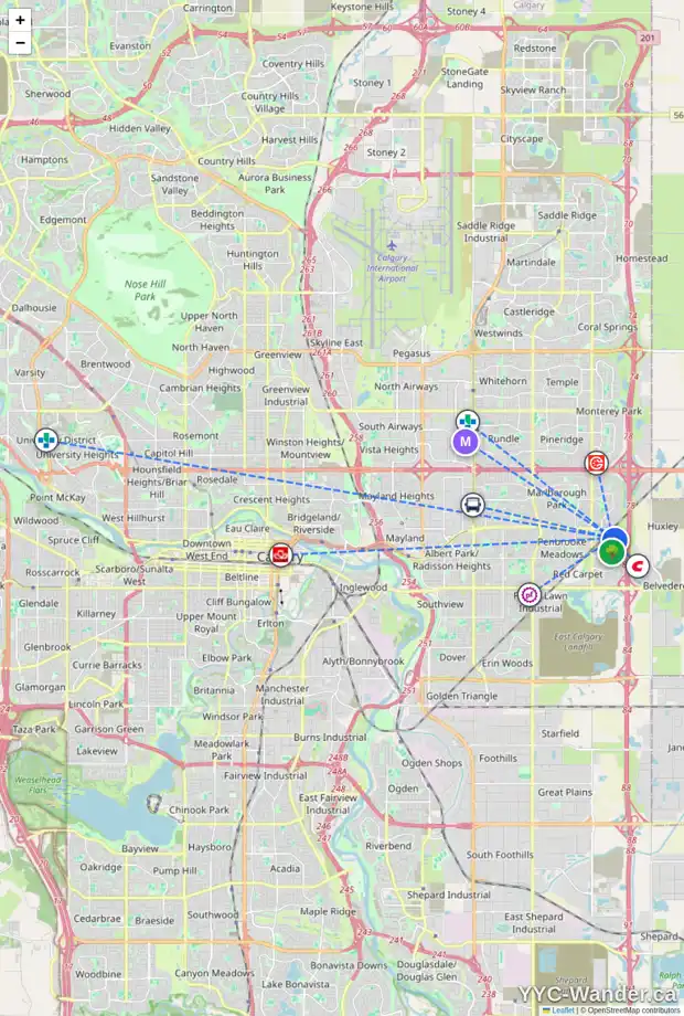 Daily accessibility map for 7 APPLEGLEN PA SE, Calgary showing nearby schools, grocery stores, parks, LRT stations and nearby amenities