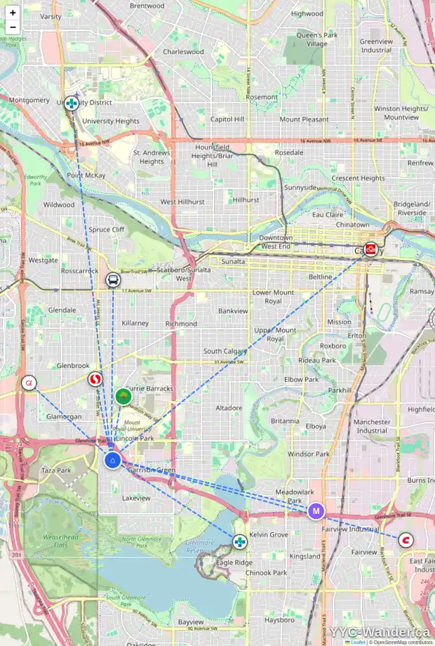 Daily accessibility map for 5415 LAKEVIEW DR SW, Calgary showing nearby schools, grocery stores, parks, LRT stations and nearby amenities