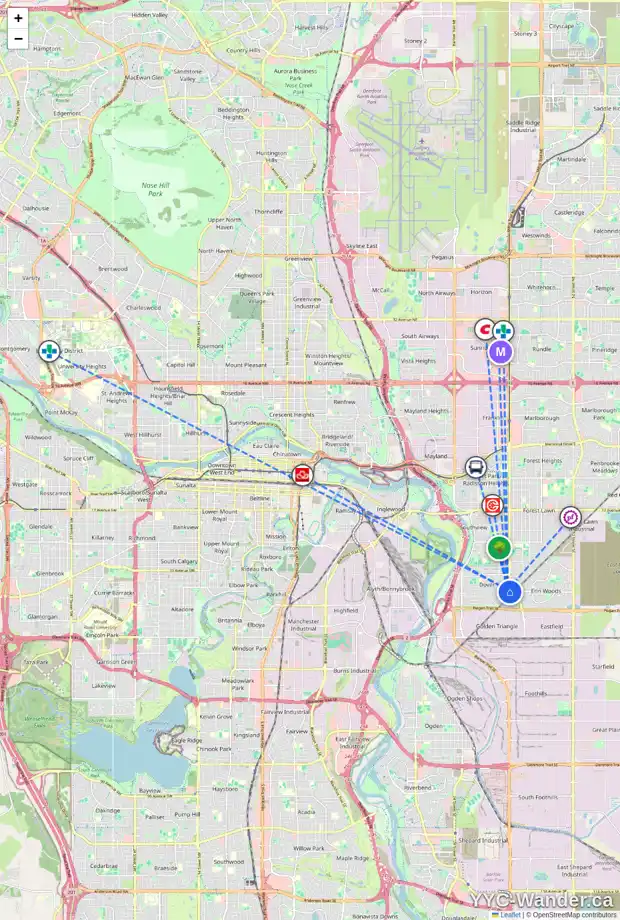 Daily accessibility map for 244 DOVERVIEW CR SE, Calgary showing nearby schools, grocery stores, parks, LRT stations and nearby amenities