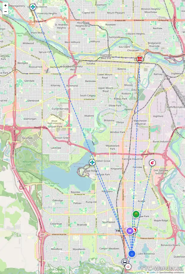 Daily accessibility map for 234 LAKE FRASER PL SE, Calgary showing nearby schools, grocery stores, parks, LRT stations and nearby amenities
