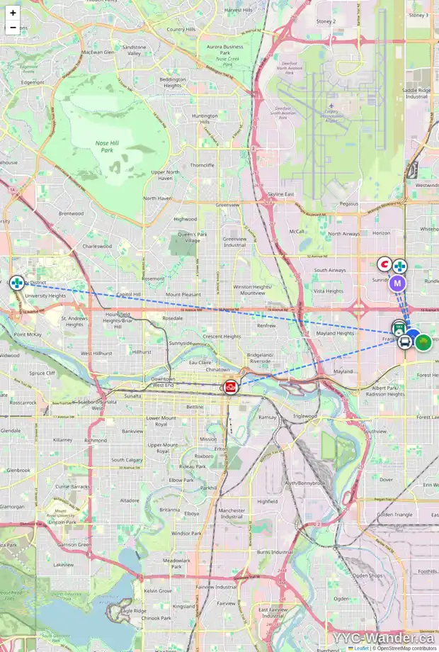 Daily accessibility map for 3808 MARLBOROUGH DR NE, Calgary showing nearby schools, grocery stores, parks, LRT stations and nearby amenities