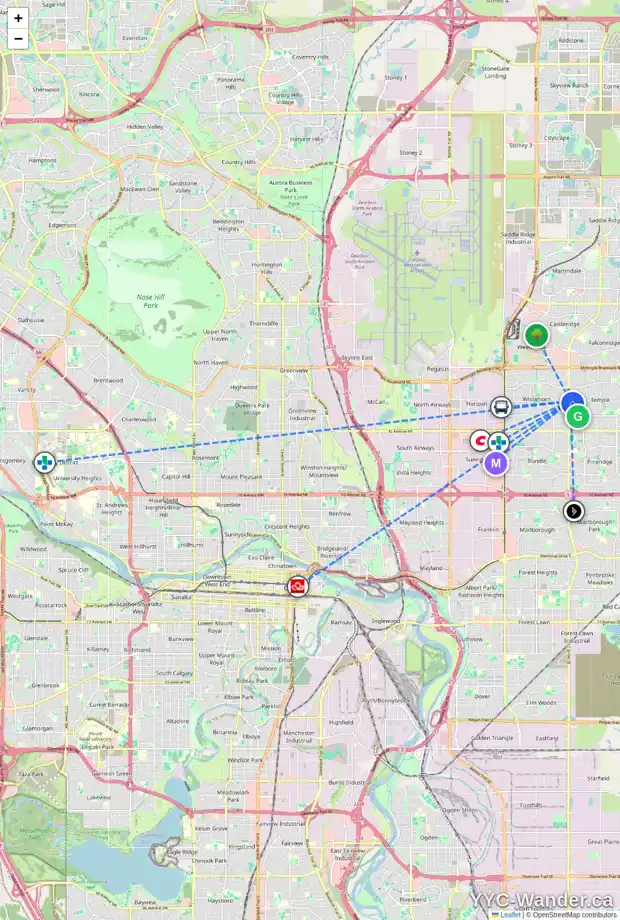 Daily accessibility map for 80 TEMPLEWOOD DR NE, Calgary showing nearby schools, grocery stores, parks, LRT stations and nearby amenities