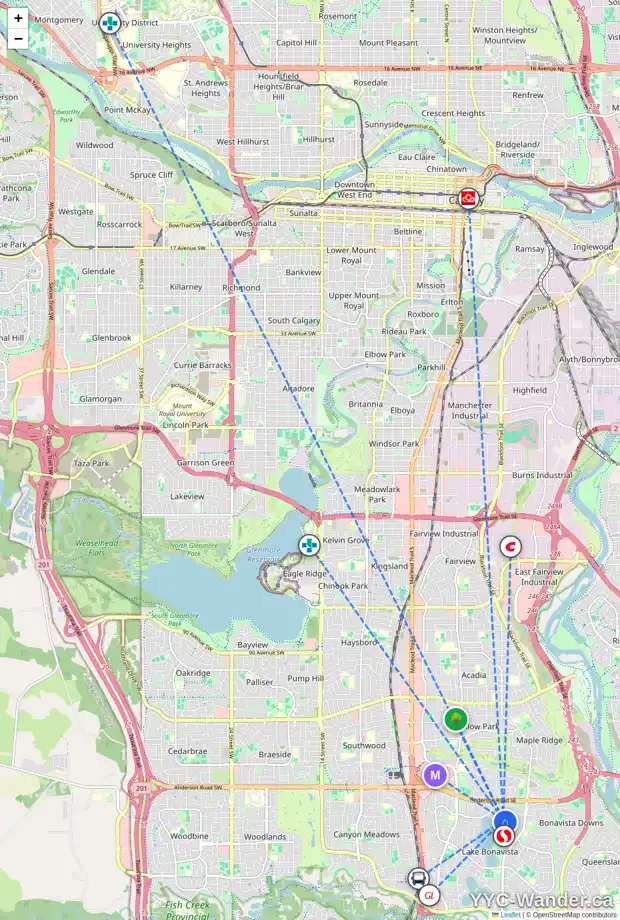 Daily accessibility map for 712 LAKE BONAVISTA DR SE, Calgary showing nearby schools, grocery stores, parks, LRT stations and nearby amenities