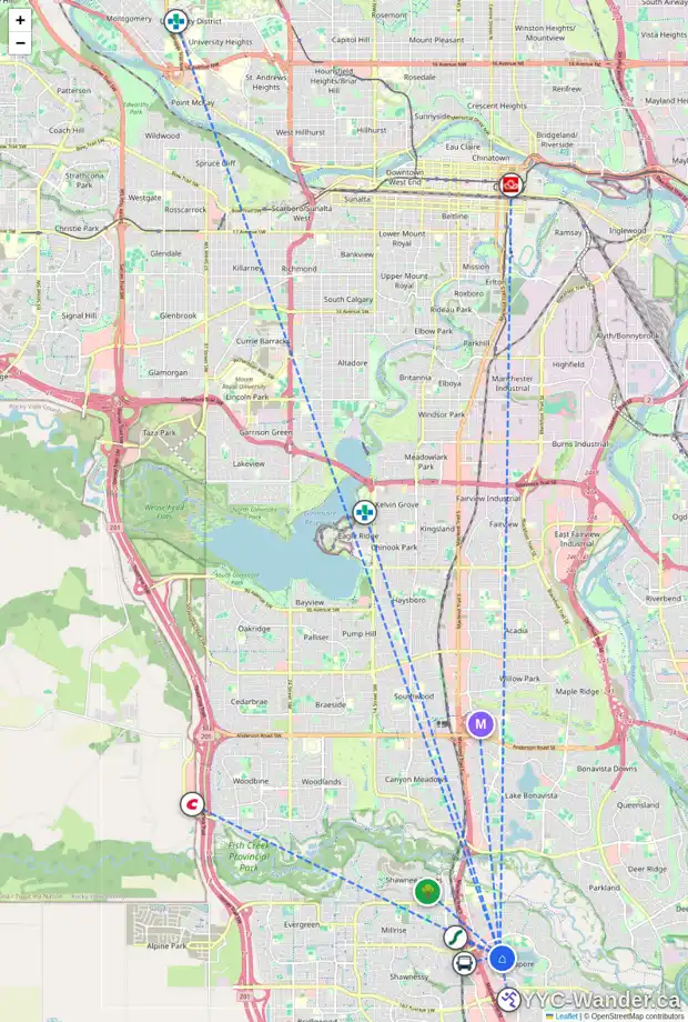 Daily accessibility map for 37 MIDPARK DR SE, Calgary showing nearby schools, grocery stores, parks, LRT stations and nearby amenities