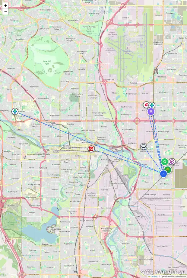 Daily accessibility map for 3029 DOVERVILLE CR SE, Calgary showing nearby schools, grocery stores, parks, LRT stations and nearby amenities