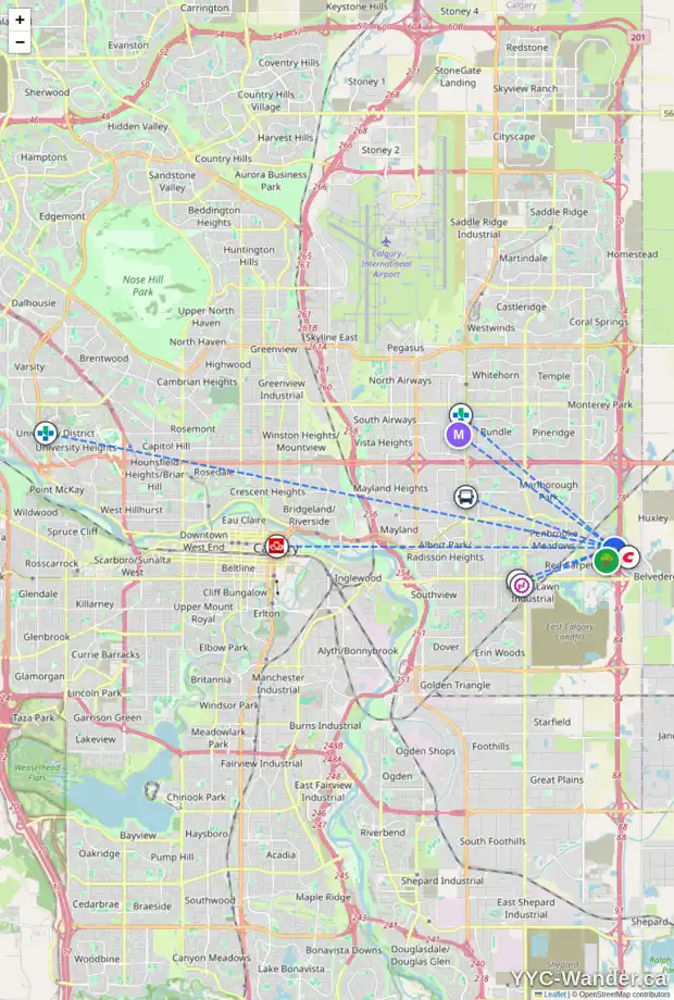 Daily accessibility map for 58 APPLEMEAD CL SE, Calgary showing nearby schools, grocery stores, parks, LRT stations and nearby amenities