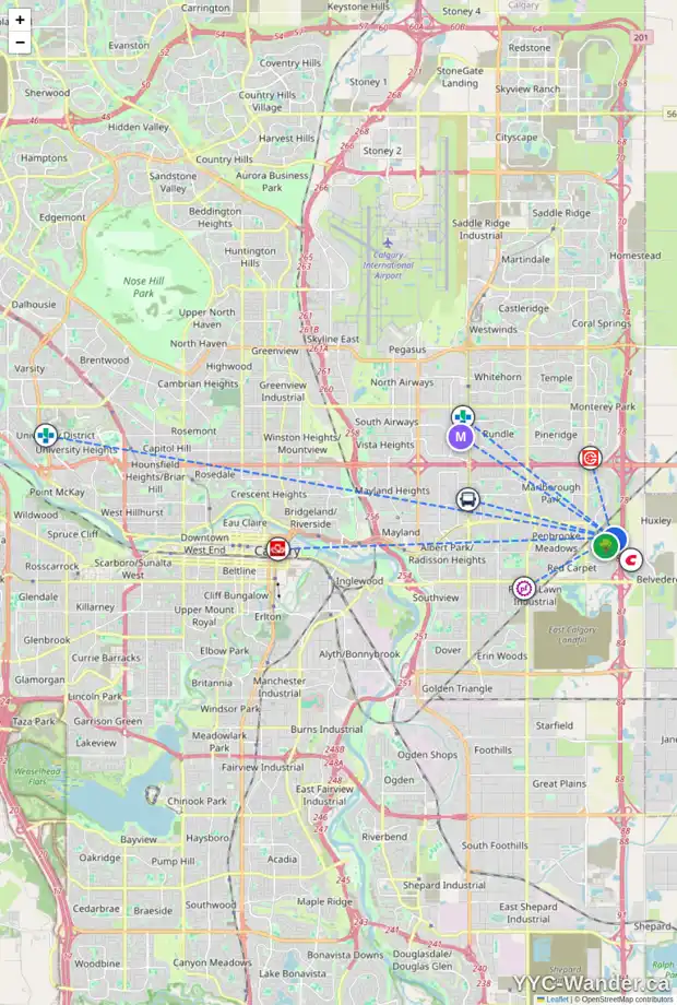 Daily accessibility map for 173 APPLESIDE CL SE, Calgary showing nearby schools, grocery stores, parks, LRT stations and nearby amenities