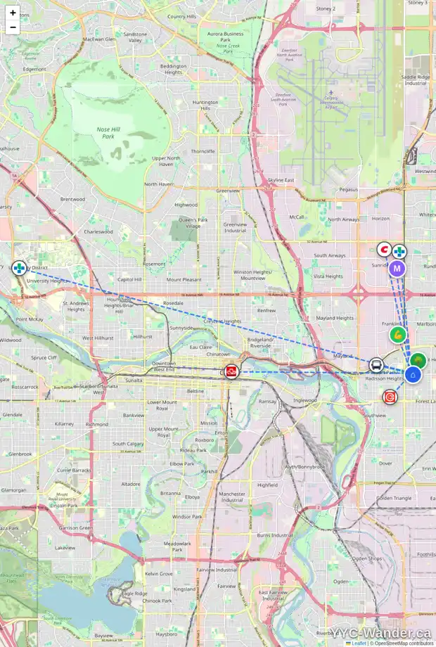 Daily accessibility map for 83 FONDA GR SE, Calgary showing nearby schools, grocery stores, parks, LRT stations and nearby amenities