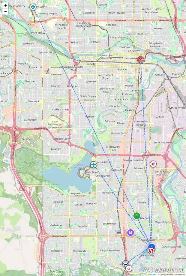 Daily accessibility map for 720 LAKE BONAVISTA DR SE, Calgary showing nearby schools, grocery stores, parks, LRT stations and nearby amenities
