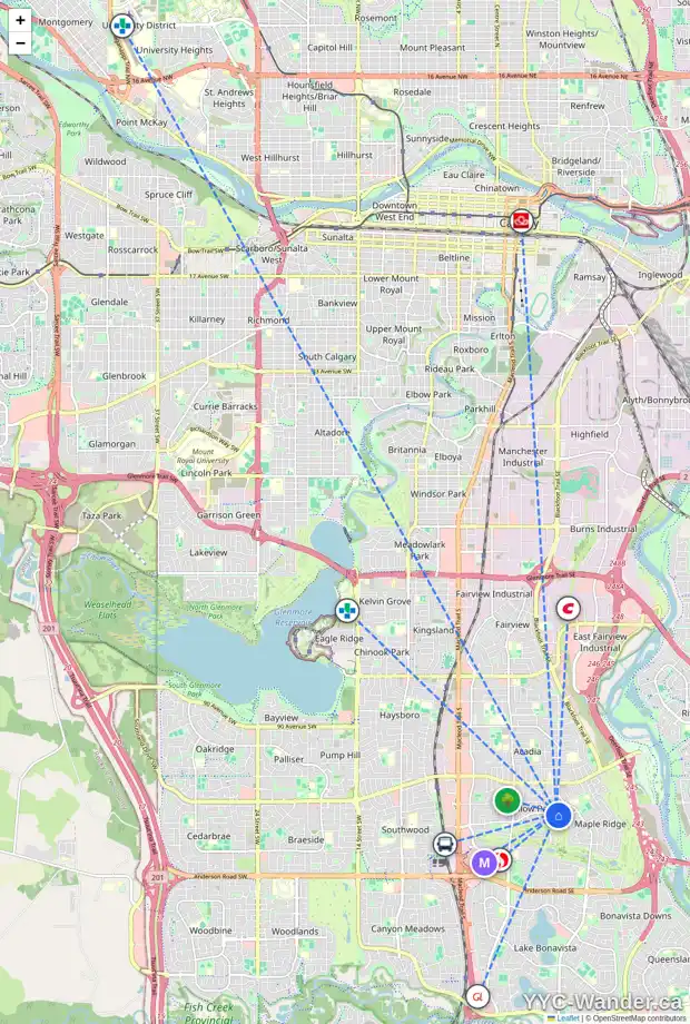 Daily accessibility map for 652 WILLOW PARK DR SE, Calgary showing nearby schools, grocery stores, parks, LRT stations and nearby amenities
