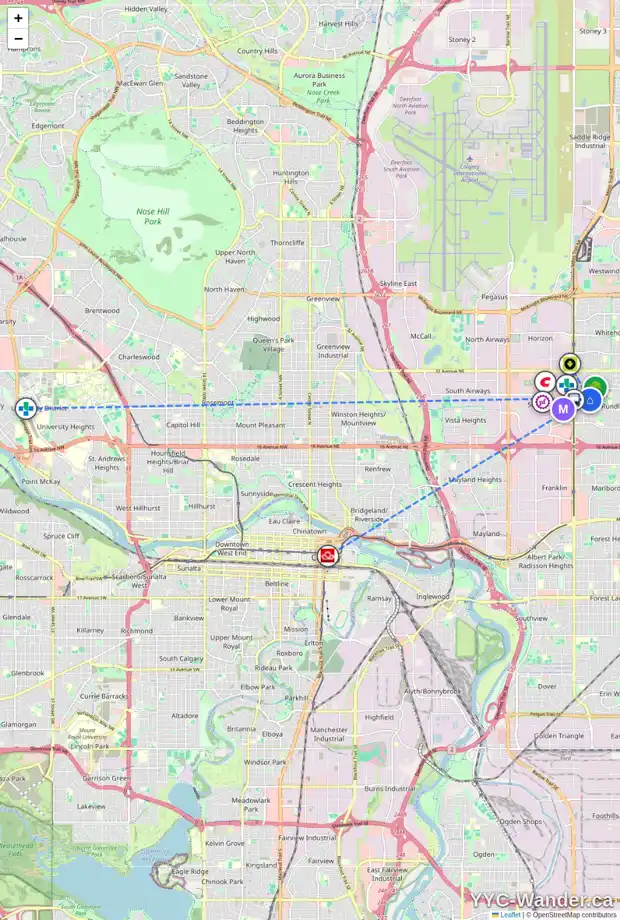 Daily accessibility map for 435 RUNDLELAWN WY NE, Calgary showing nearby schools, grocery stores, parks, LRT stations and nearby amenities